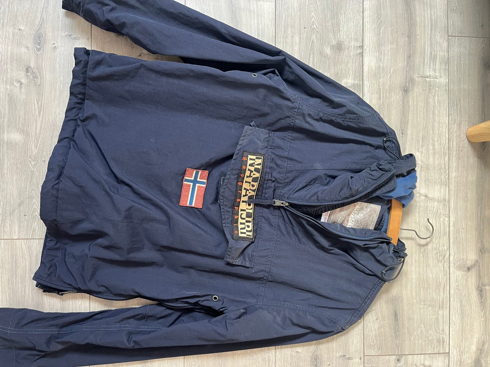 Napapijri Anorak Jas Maat XL - Donkerblauw, Kleding | Heren, Jassen | Zomer, Ophalen of Verzenden, Zo goed als nieuw, Maat 56/58 (XL)