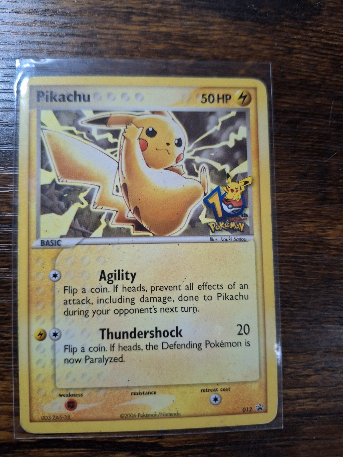Pikachu 012 Promo Pokémon kaart, Ophalen of Verzenden, Zo goed als nieuw, Losse kaart
