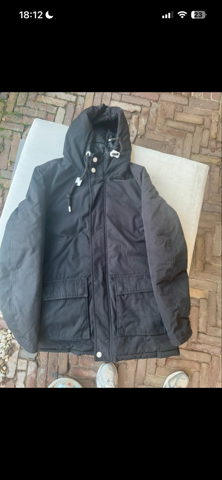 Icebound Jas Zwart Maat M (past ook L), Ophalen of Verzenden, Gedragen, Maat 48/50 (M), Zwart