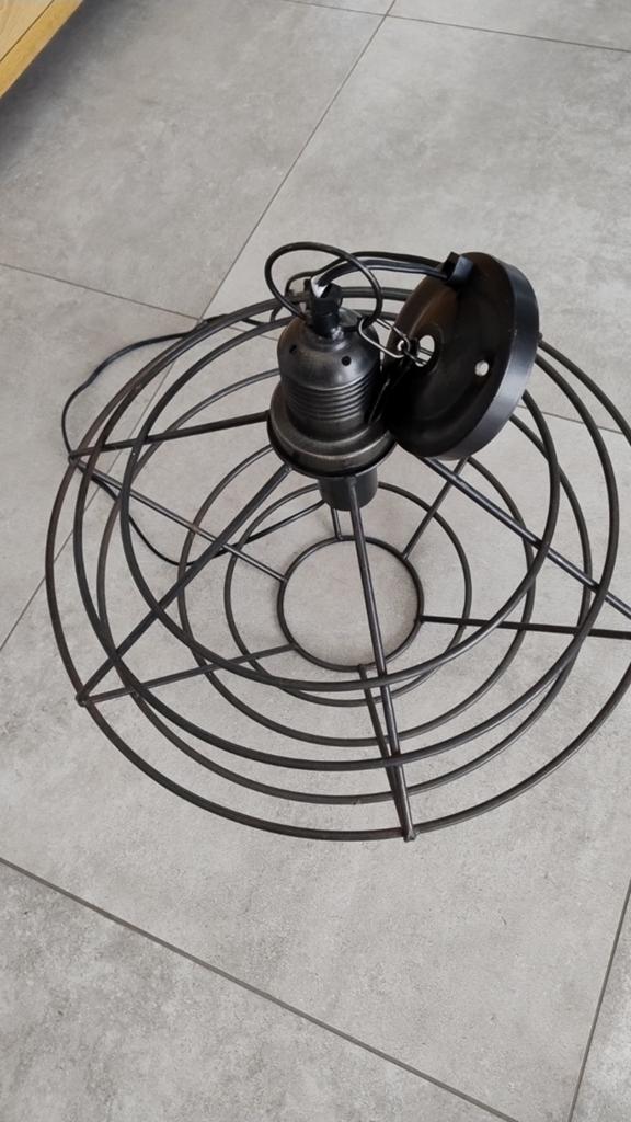 Stoere, industriële hanglamp, Huis en Inrichting, Ophalen, Metaal, Minder dan 50 cm