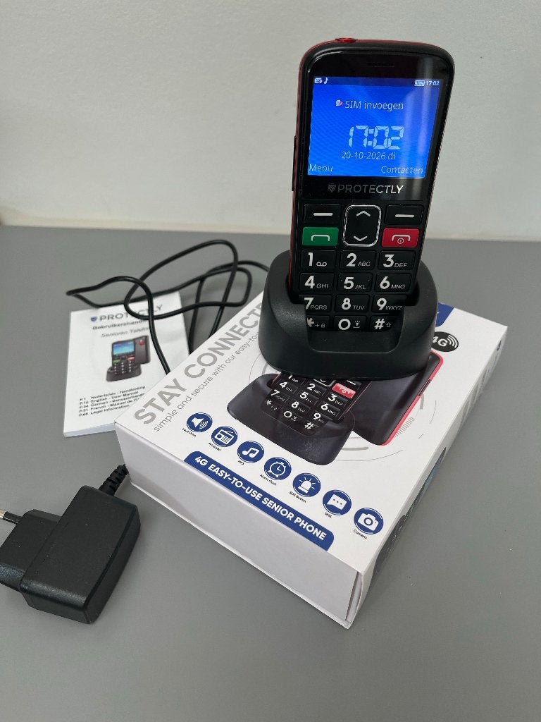 Protectly 4G Senioren Telefoon met Lader - Zo goed als nieuw, Telecommunicatie, Ophalen of Verzenden, Klassiek of Candybar, Zonder simlock