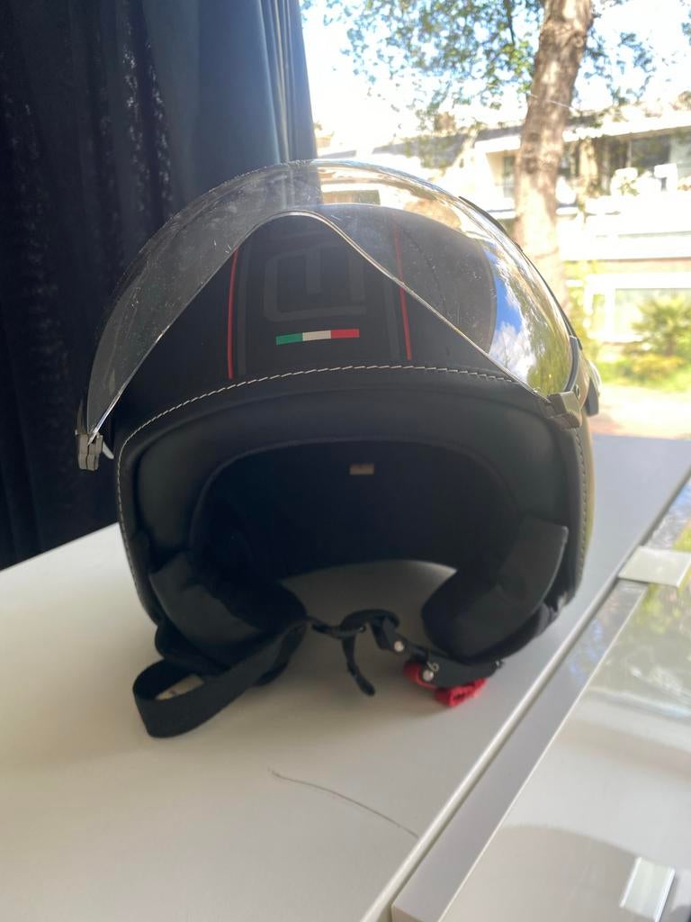 Beon helm maat L - Zwart met Italiaanse striping, Overige merken, Jethelm, Ophalen of Verzenden, L