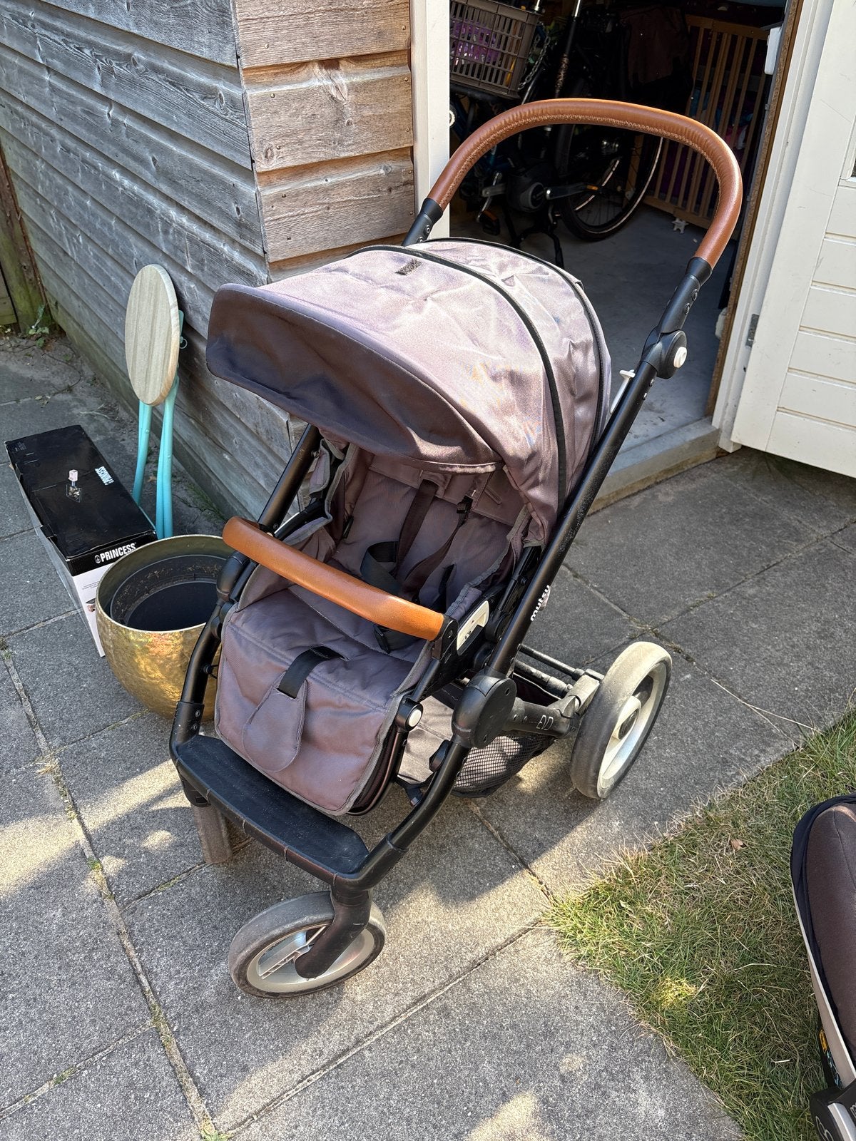 Gebruikte Mutsy Evo urban nomad kinderwagen - Grijs/Bruin, Ophalen, Gebruikt, Overige merken, Verstelbare rugleuning