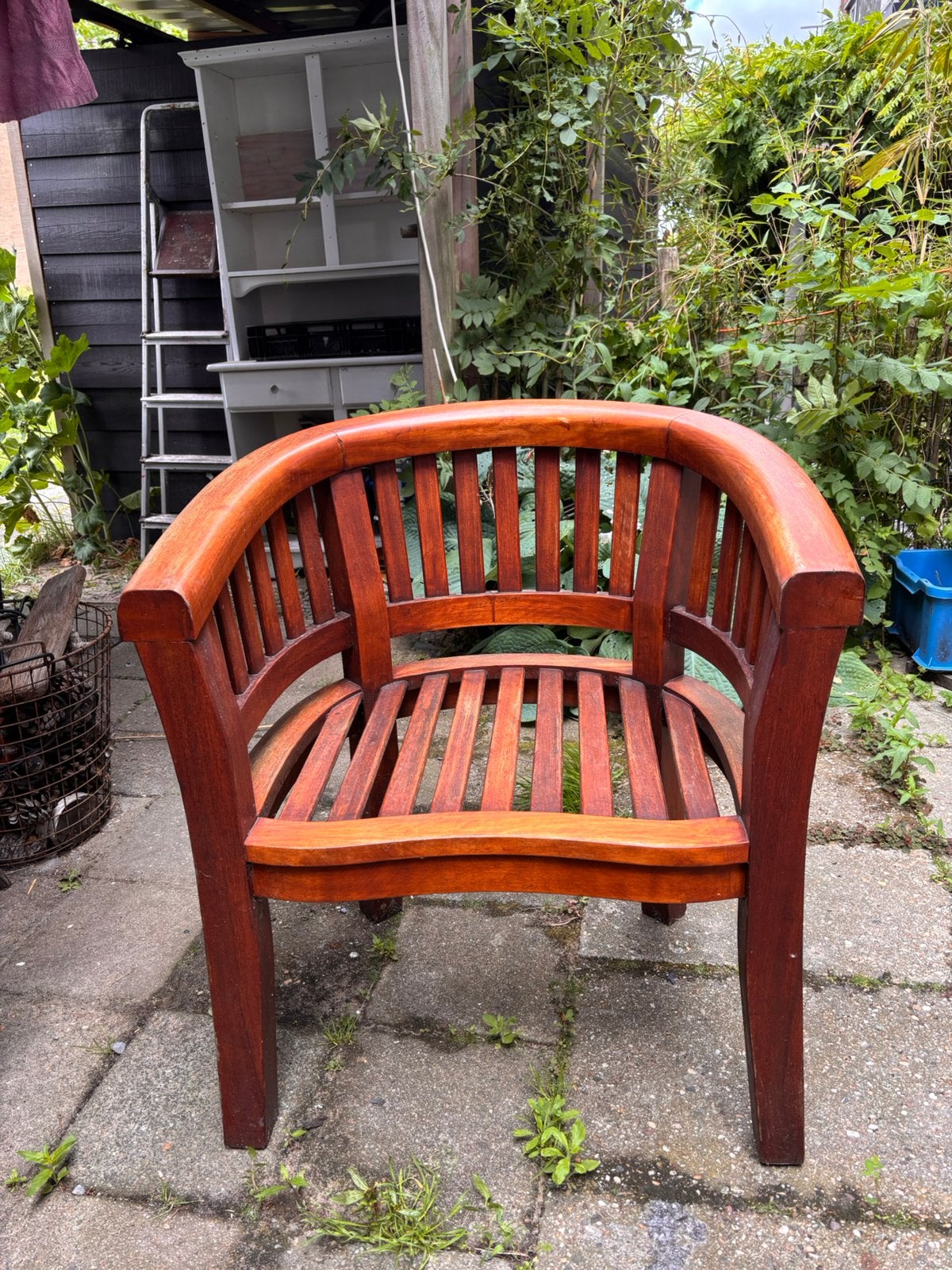 teak houten tuinset koloniaal, Ophalen, Zo goed als nieuw, Teakhout
