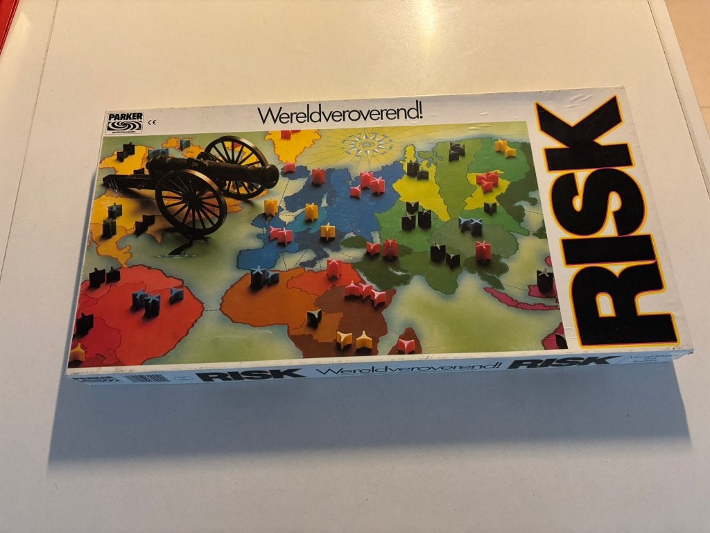 Parker witte doos: vintage risk bordspel - wereldveroverend!, Hobby en Vrije tijd, Gezelschapsspellen | Bordspellen, Ophalen of Verzenden