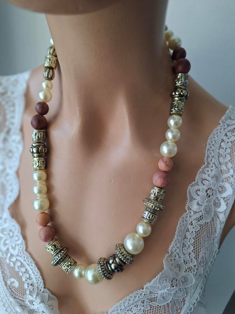 Vintage chic choker 60 cm, Ophalen of Verzenden, Overige materialen