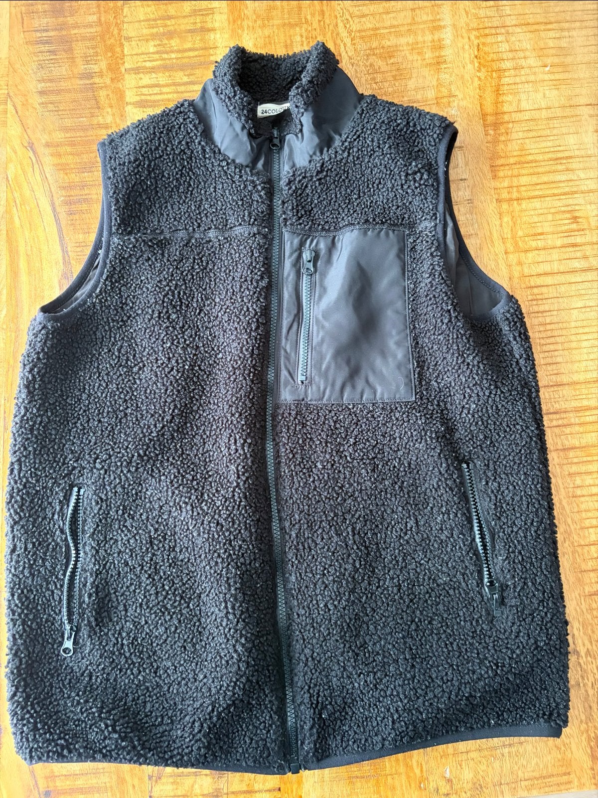 Zwarte teddy gilet van 24colours, maat S, Kleding | Dames, Ophalen, Gedragen, Maat 36 (S), Zwart