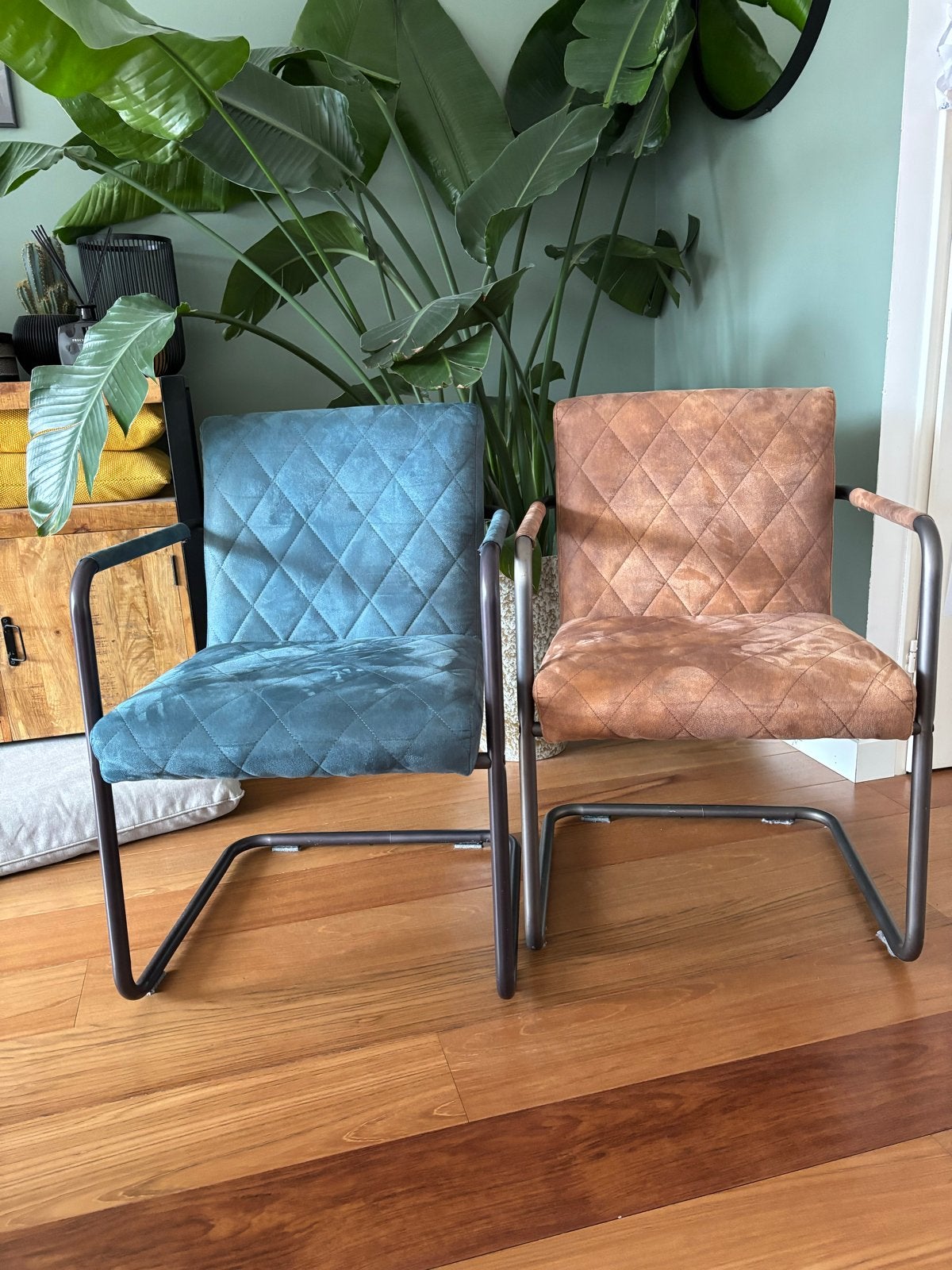 Set van 2 industriële eetkamerstoelen Loods 5, Ophalen, Gebruikt, Twee, Bruin