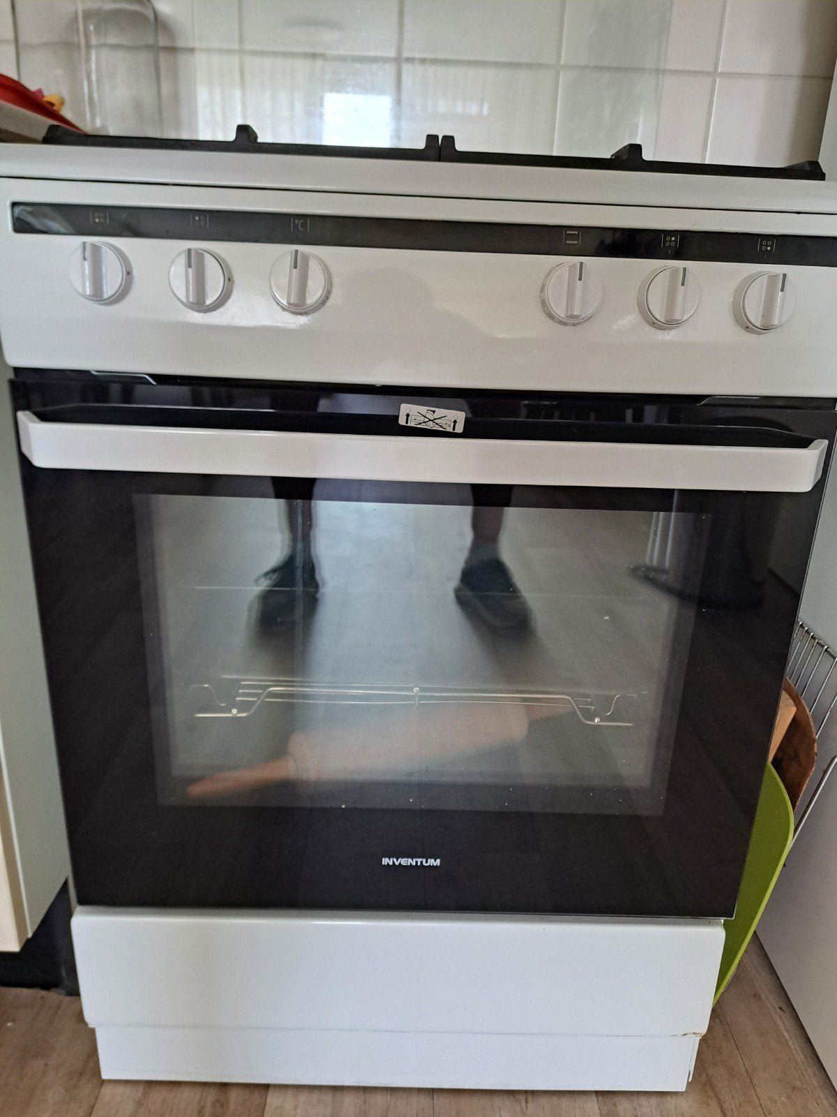 Inventum gasfornuis met elektrische oven - 86x60x66 cm, Gebruikt, Oven, Ophalen of Verzenden, Inventum