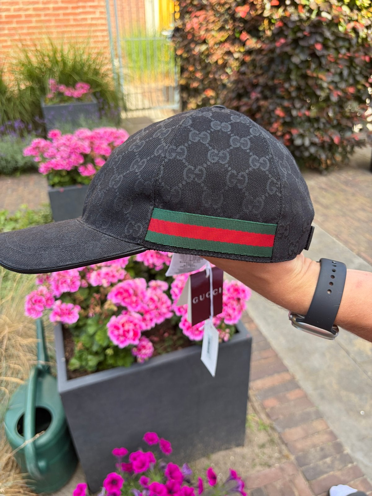 Gucci GG Baseballpet Zwart met Groen/Rode Band - Nieuw, Kleding | Heren, Hoeden en Petten, Ophalen, Nieuw, 58 of 59 cm (L, 7¼ of ⅜ inch)