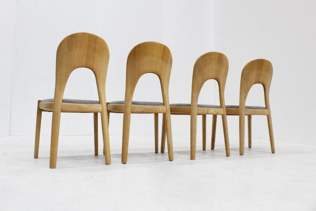 4 Vintage Deense eetkamer stoelen van Niels Koefoed, Hout, Gebruikt, Bruin, Vintage
