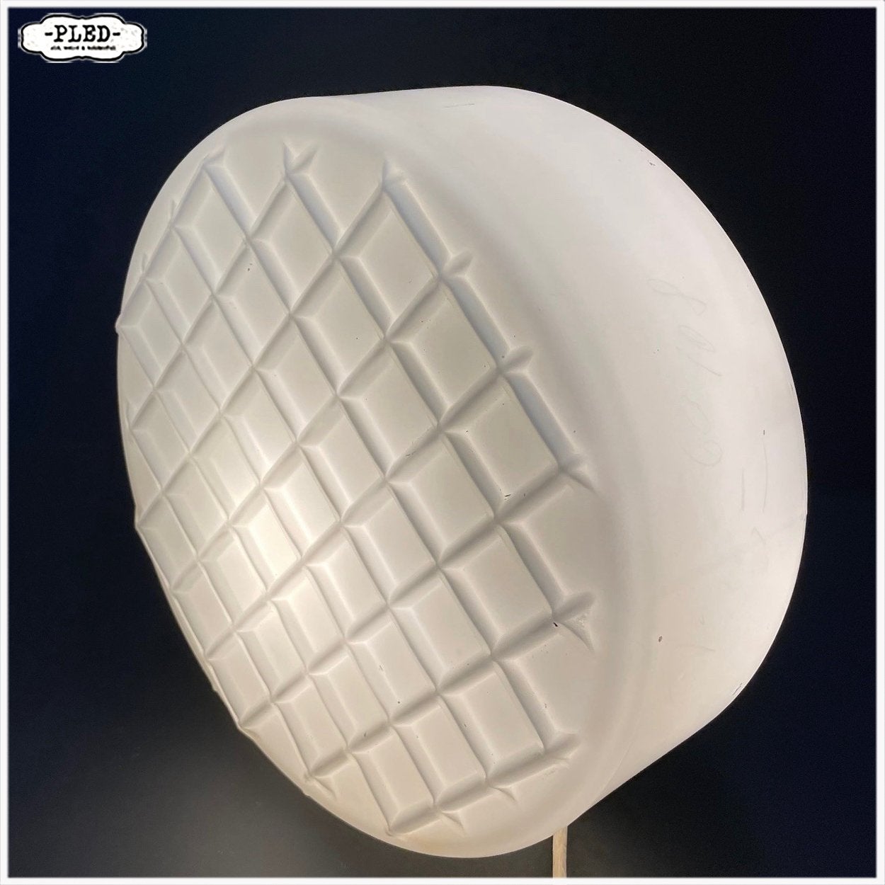 Ronde vintage opaline plafondlamp Plafonnière Lamp, Wit, Overige merken, Gebruikt, Glas
