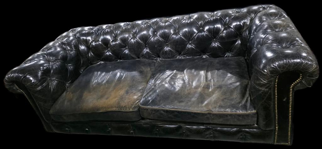 Vintage Chesterfield bank 220 cm + GRATIS BEZORGING, Gebruikt, ., Chesterfield, Ophalen of Verzenden