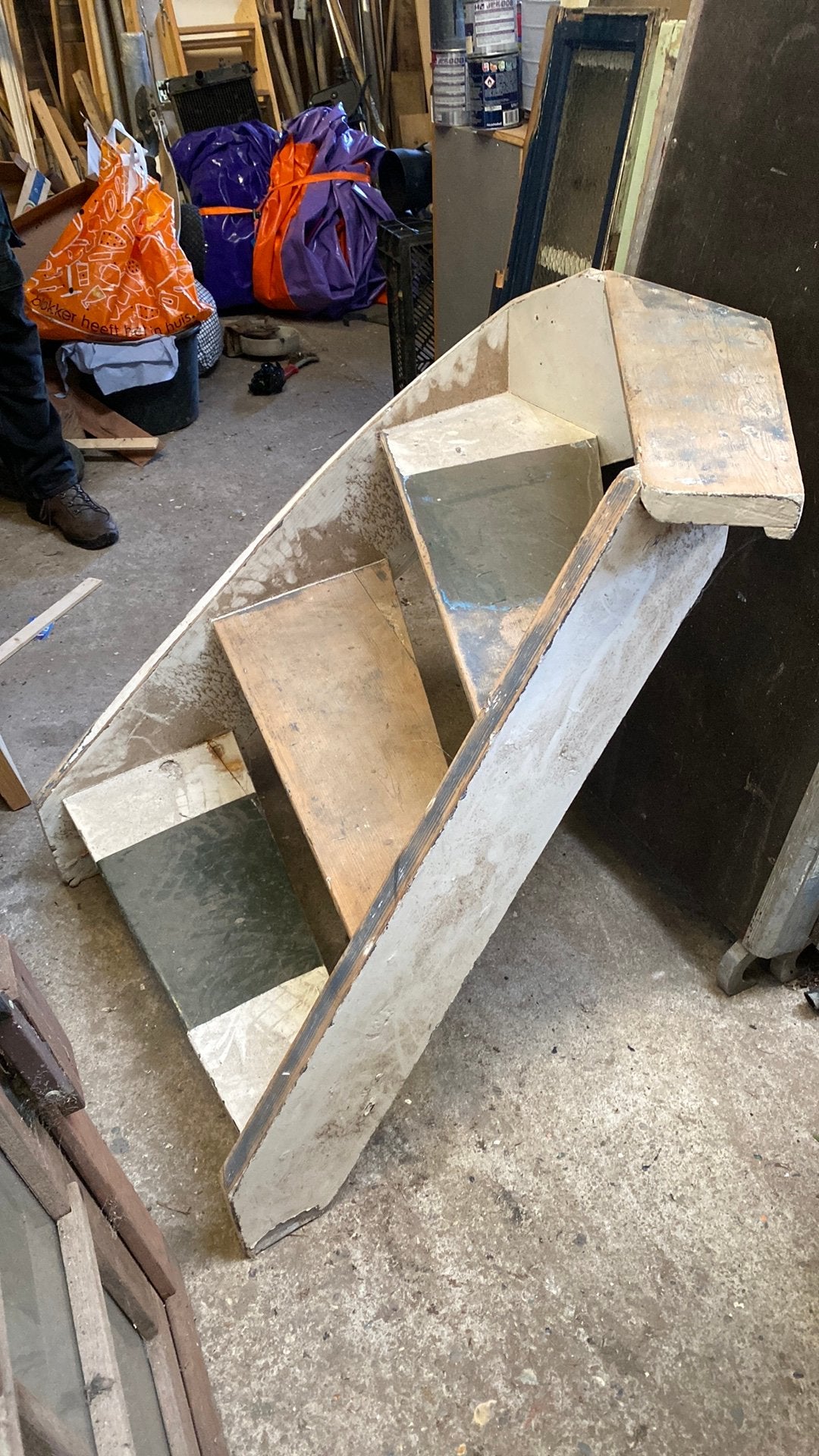 trapje 4 treden, Ophalen, Gebruikt, Minder dan 100 cm, Rechthoekig