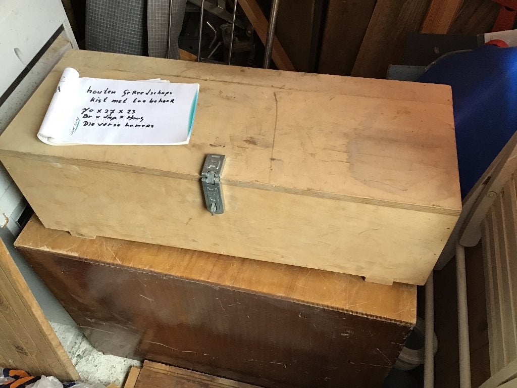 Houten gereedschapskisten met toebehoren, Ophalen, Gebruikt