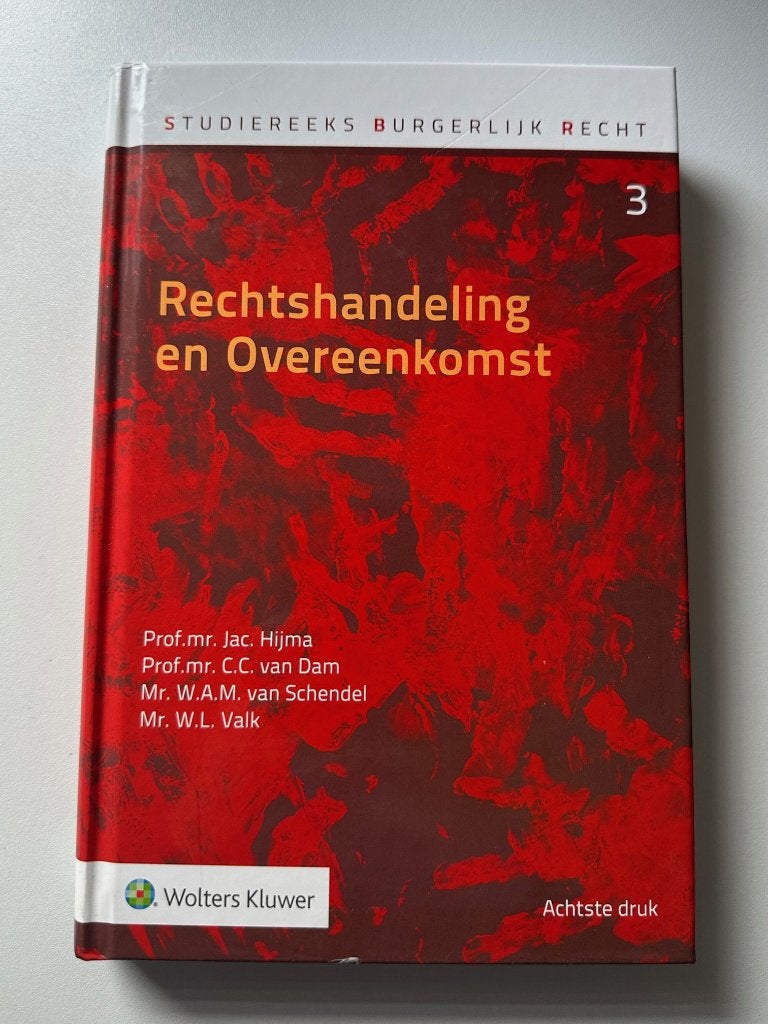 Rechtshandeling en Overeenkomst, Ophalen of Verzenden, Zo goed als nieuw, Overige wetenschappen