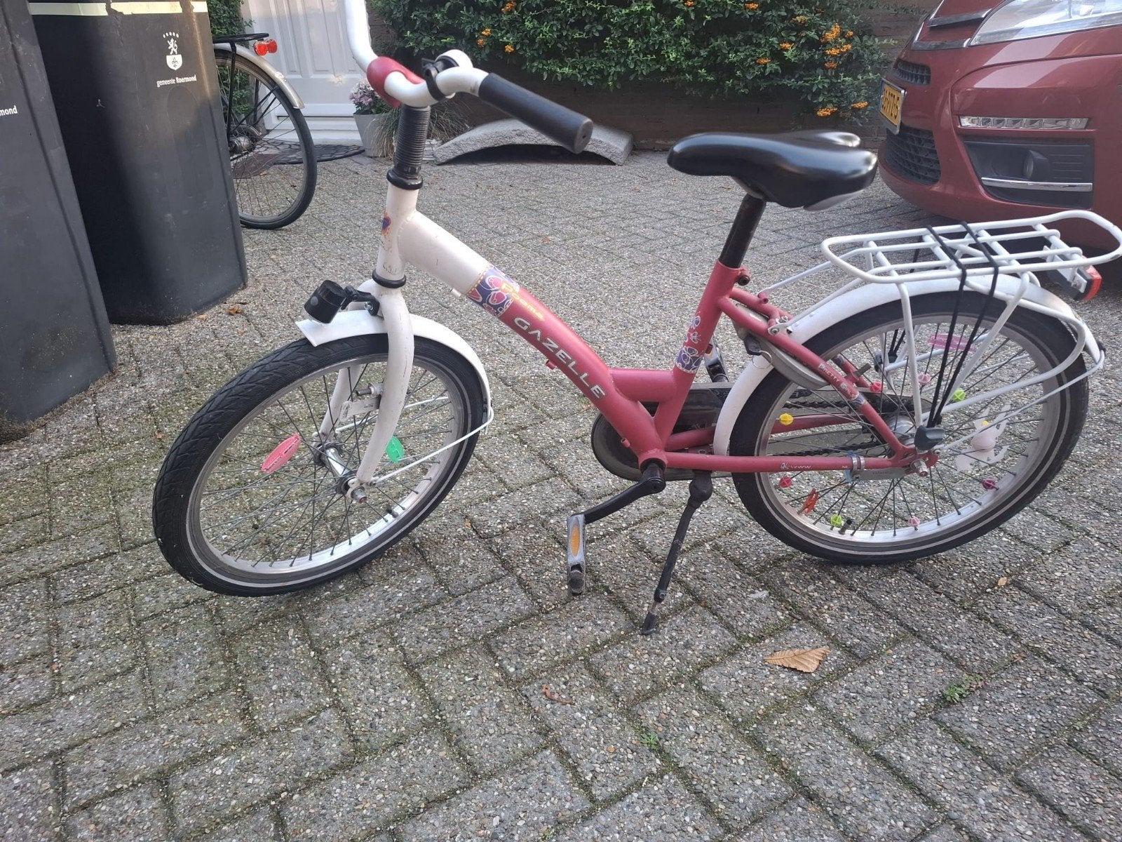 Gazelle kinderfiets - 20 inch - Roze/Wit, Ophalen, Gebruikt, Gazelle, Terugtraprem