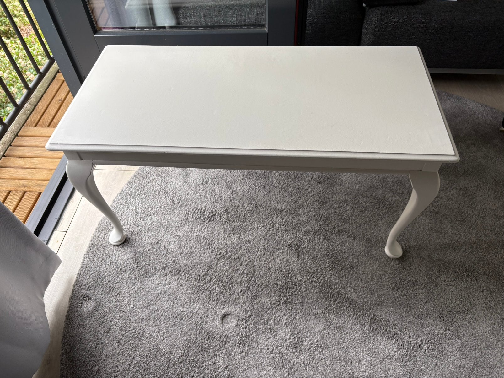 Als nieuw geschilderde salontafel barok queen ann 50x100 cm, Ophalen, Zo goed als nieuw, Rechthoekig