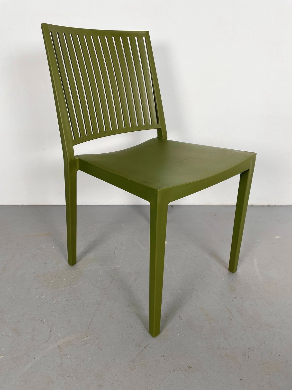 7x Luxe tuinstoelen terrasstoelen stapelstoel olijfgroen, Ophalen, Overige kleuren, Nieuw, X