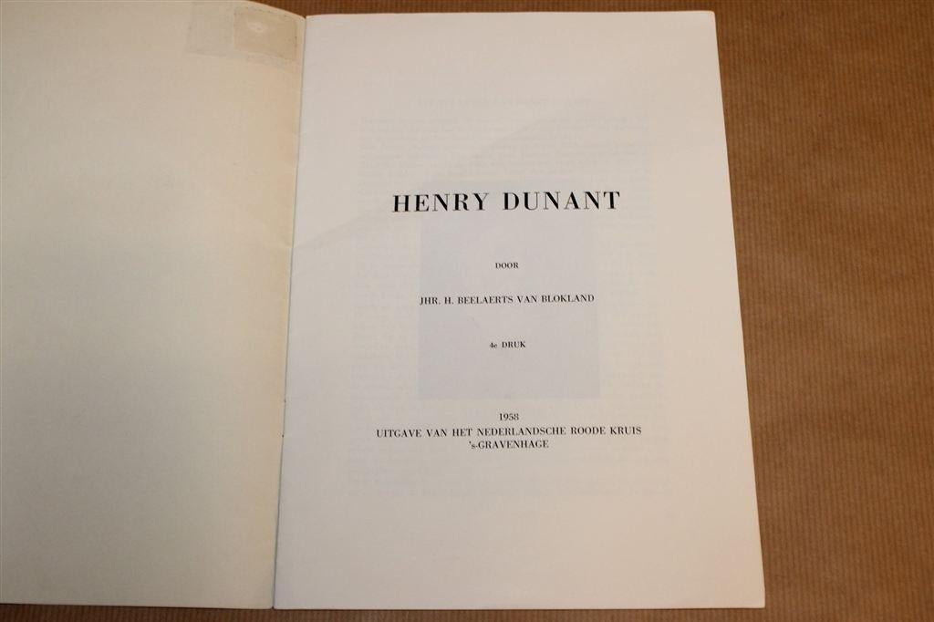 Henry Dunant – Zeldzame Uitgave Rode Kruis [1958], Ophalen of Verzenden, Gelezen