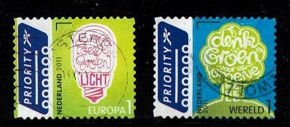 Nederland NVPH 2866-2867 gestempeld 1, Verzenden, Na 1940, Gestempeld