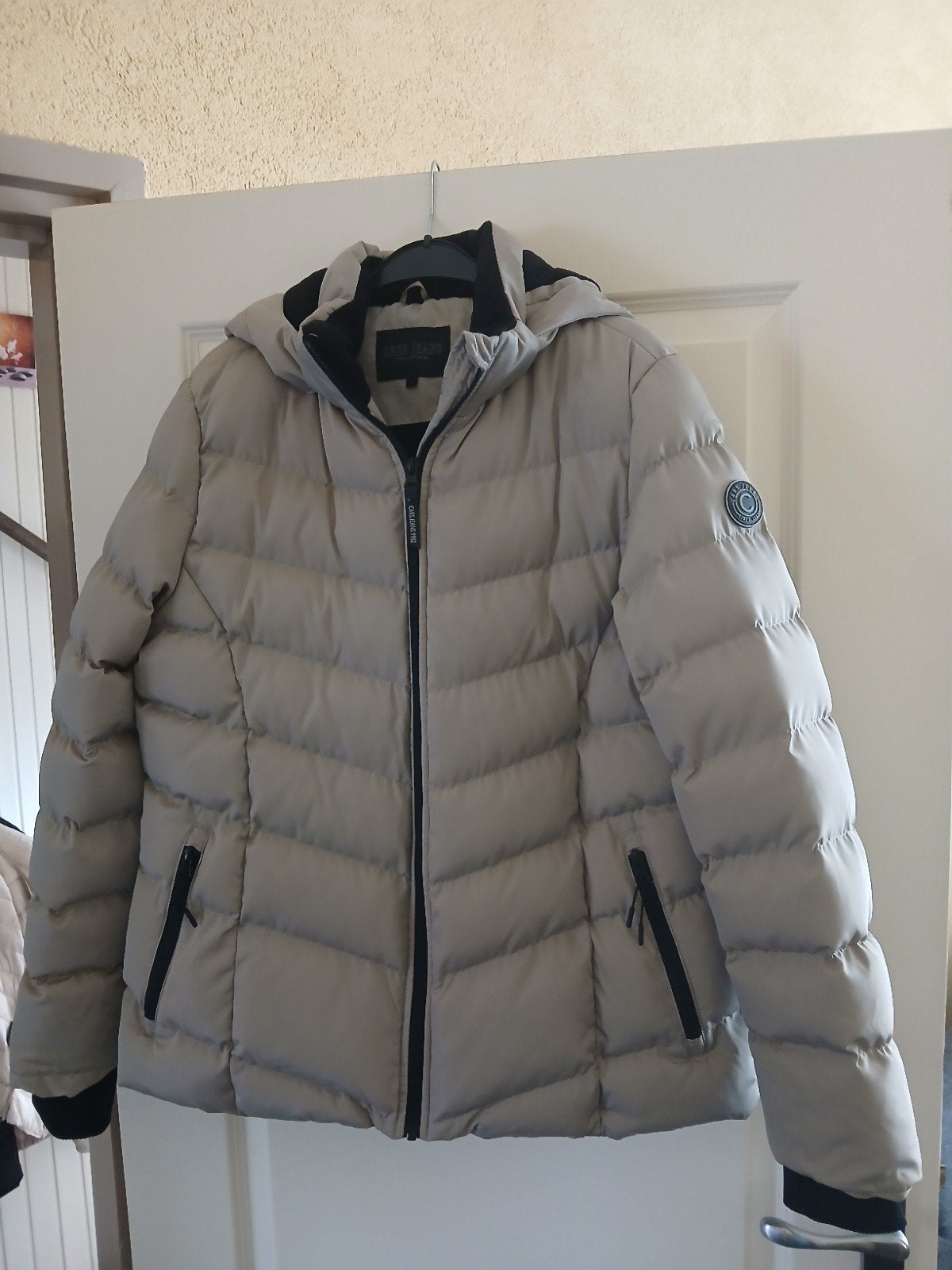 Cars Jeans winterjas maat L, Ophalen, Beige, Maat 42/44 (L), Zo goed als nieuw