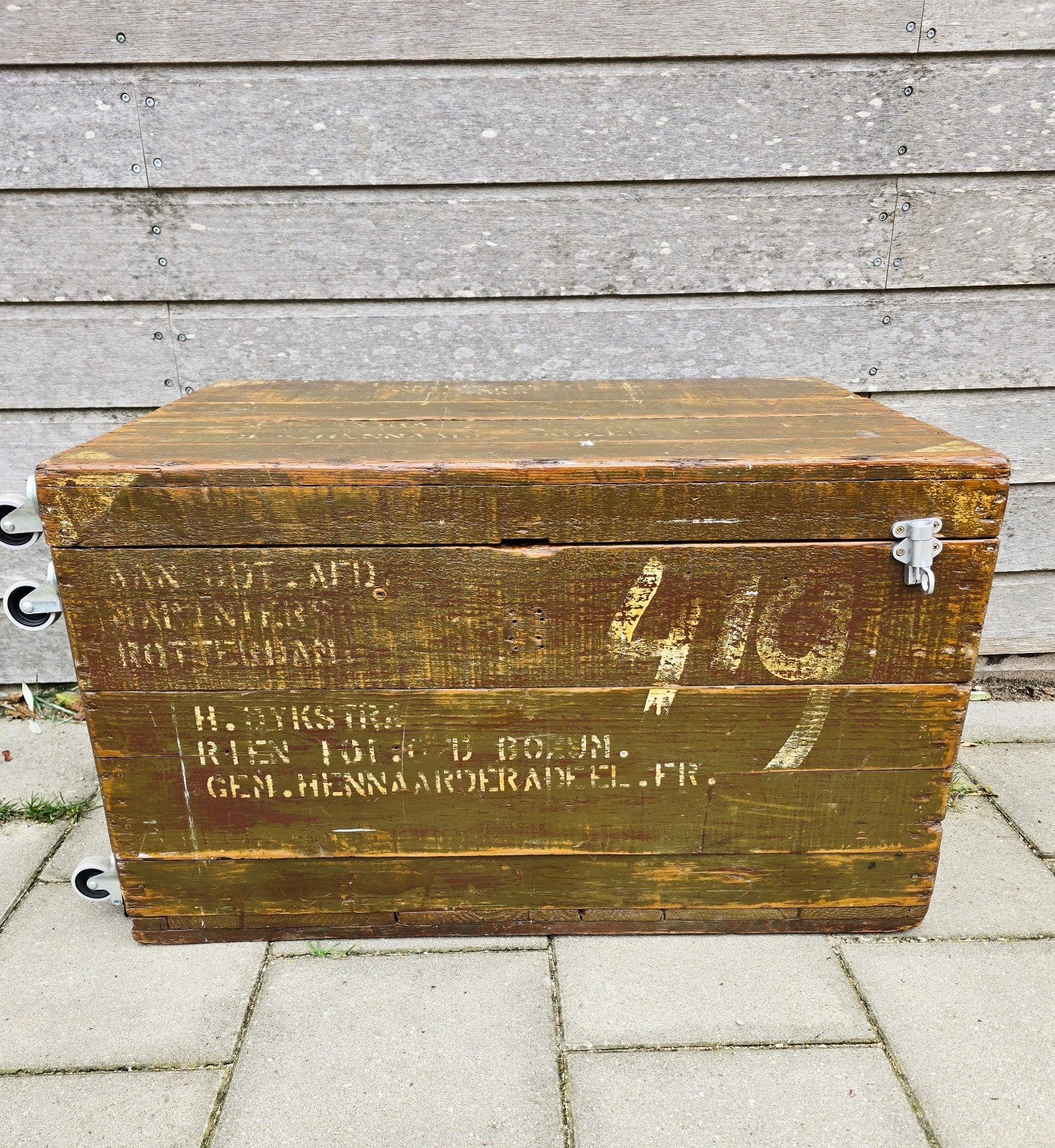 Vintage Houten scheeps/transportkist, Ophalen