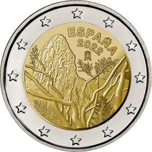 2 Euro Spanje 2022 - Nationaal Park Garajonay - UNC, Postzegels en Munten, Verzenden, Spanje, 2 euro, Losse munt