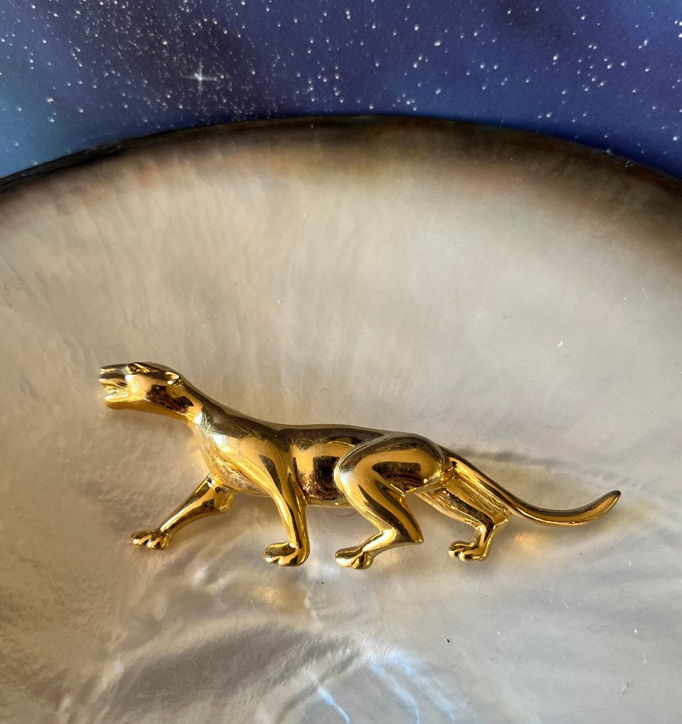Vintage panter / luipaard / jaguar broche, Overige materialen, ., Ophalen of Verzenden, Zo goed als nieuw