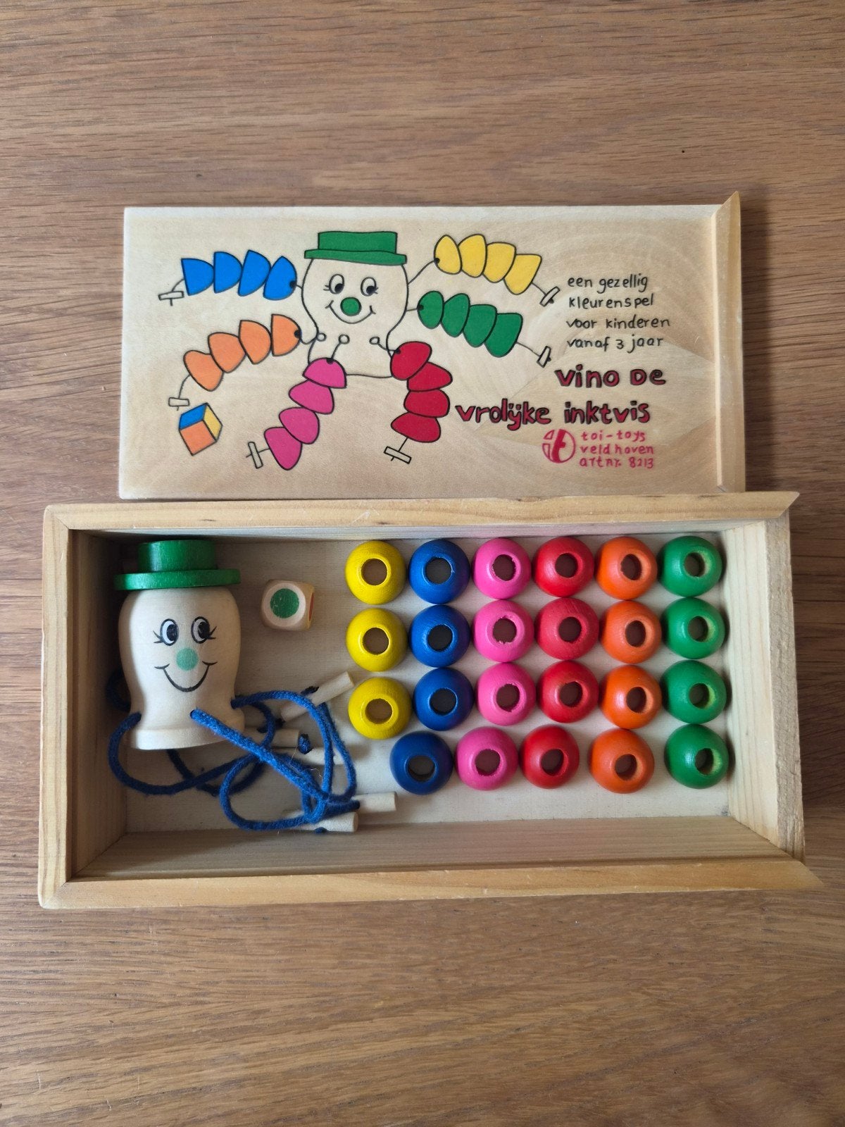 Vino de Vrolijke Inktvis Kleurenspel Houten Speelgoed, Kinderen en Baby's, Ophalen of Verzenden, Gebruikt, Puzzelen