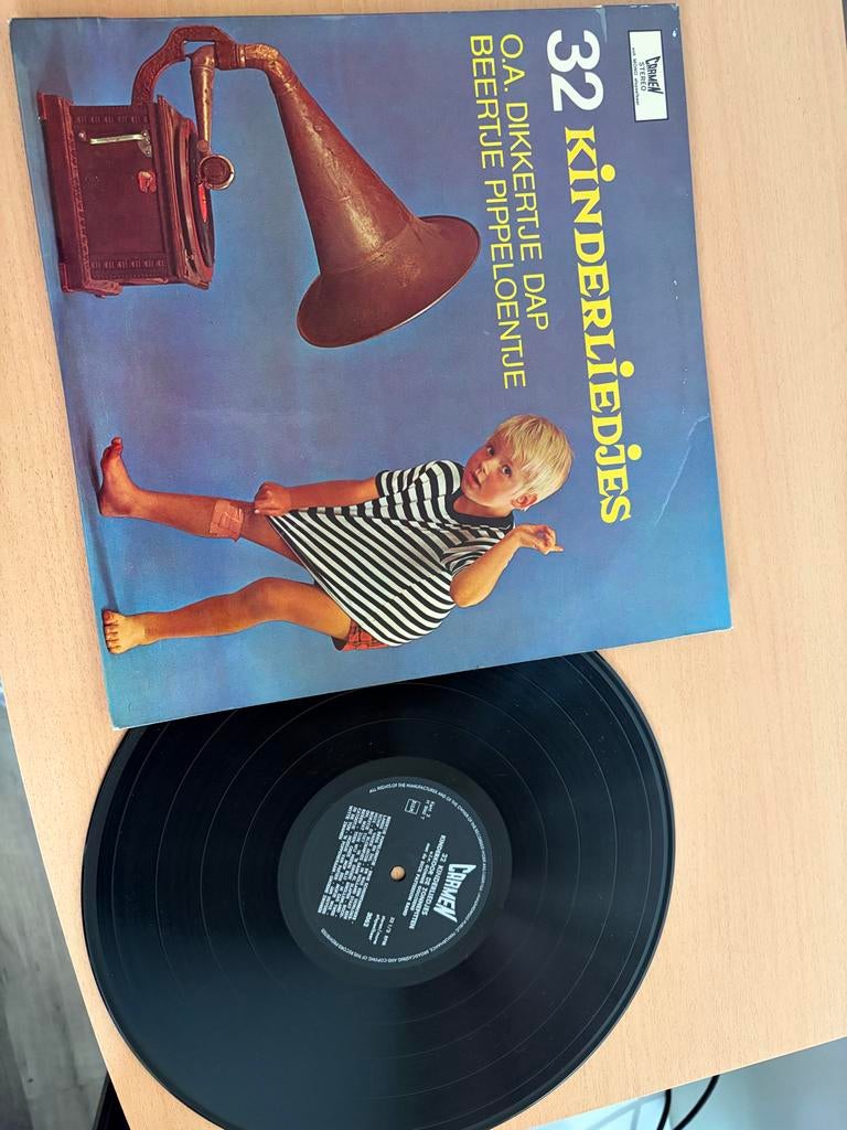 32 Kinderliedjes LP - Dikkertje Dap, Beertje Pippeloentje, Cd's en Dvd's, Vinyl | Kinderen en Jeugd, Ophalen, Gebruikt, Muziek