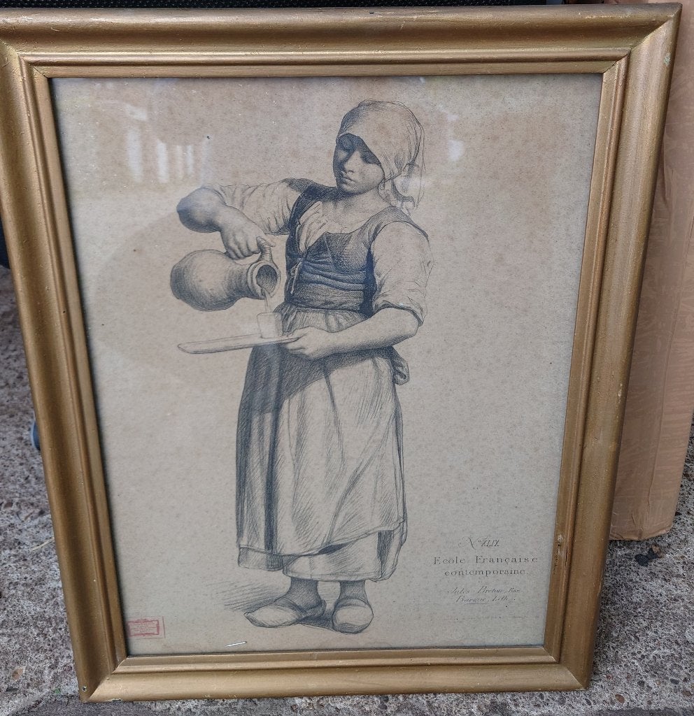 Charles BARGUE (1825-1883) "Cours de Dessin No. XLIX" litho, Antiek en Kunst, Kunst | Litho's en Zeefdrukken, Ophalen of Verzenden