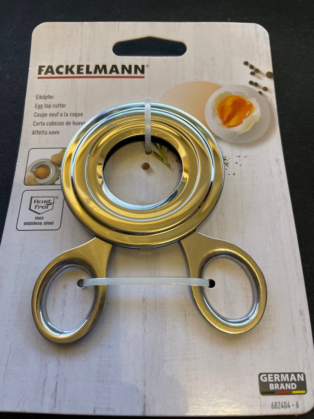 Fackelmann Eikopfsnijder - RVS Egg Top Cutter, Overige typen, Ophalen of Verzenden, Metaal, Overige merken