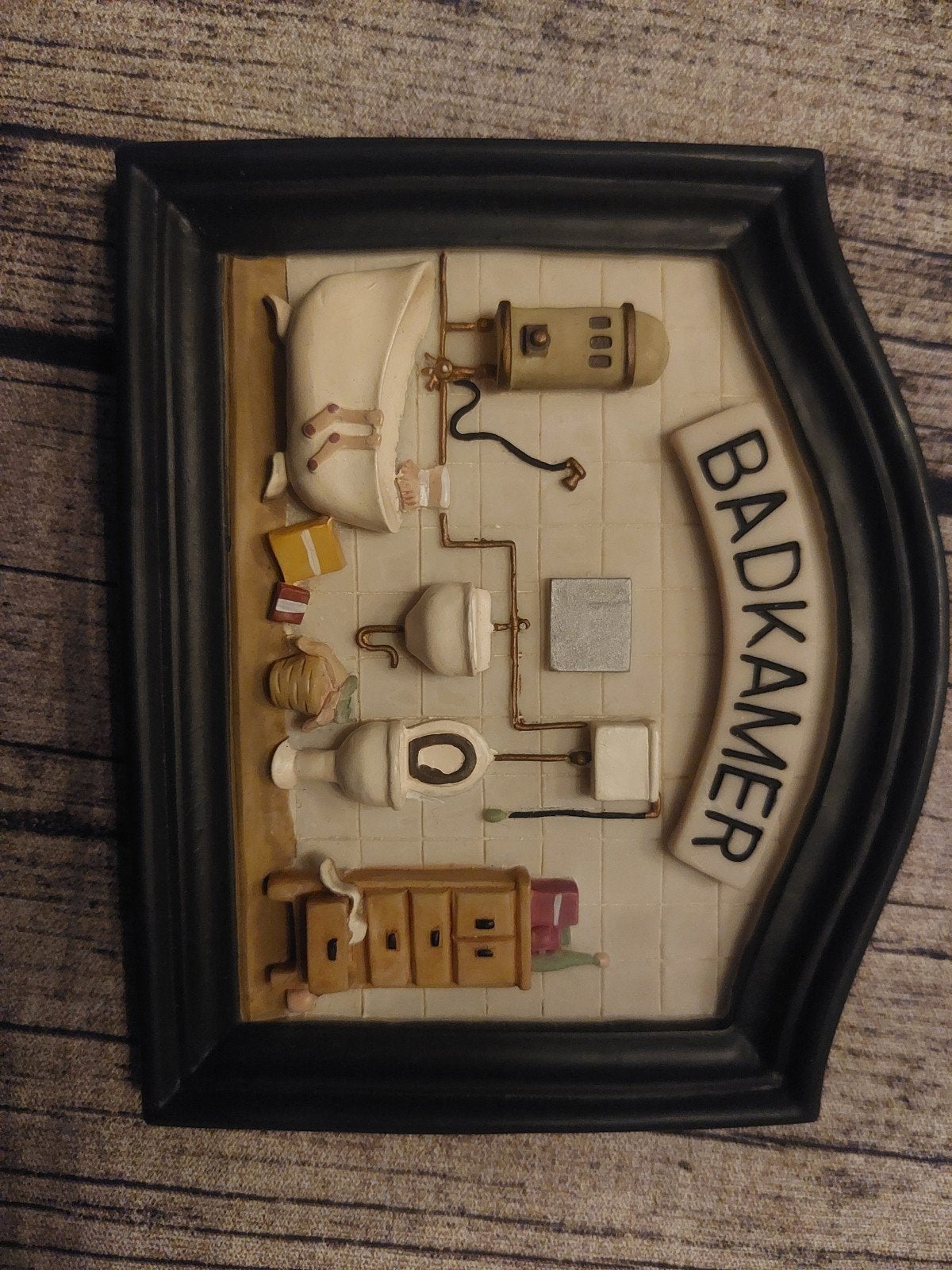 Badkamer wanddecoratie - 3D miniatuur badkamer, Meerkleurig, Overige materialen, Overige stijlen, Ophalen of Verzenden