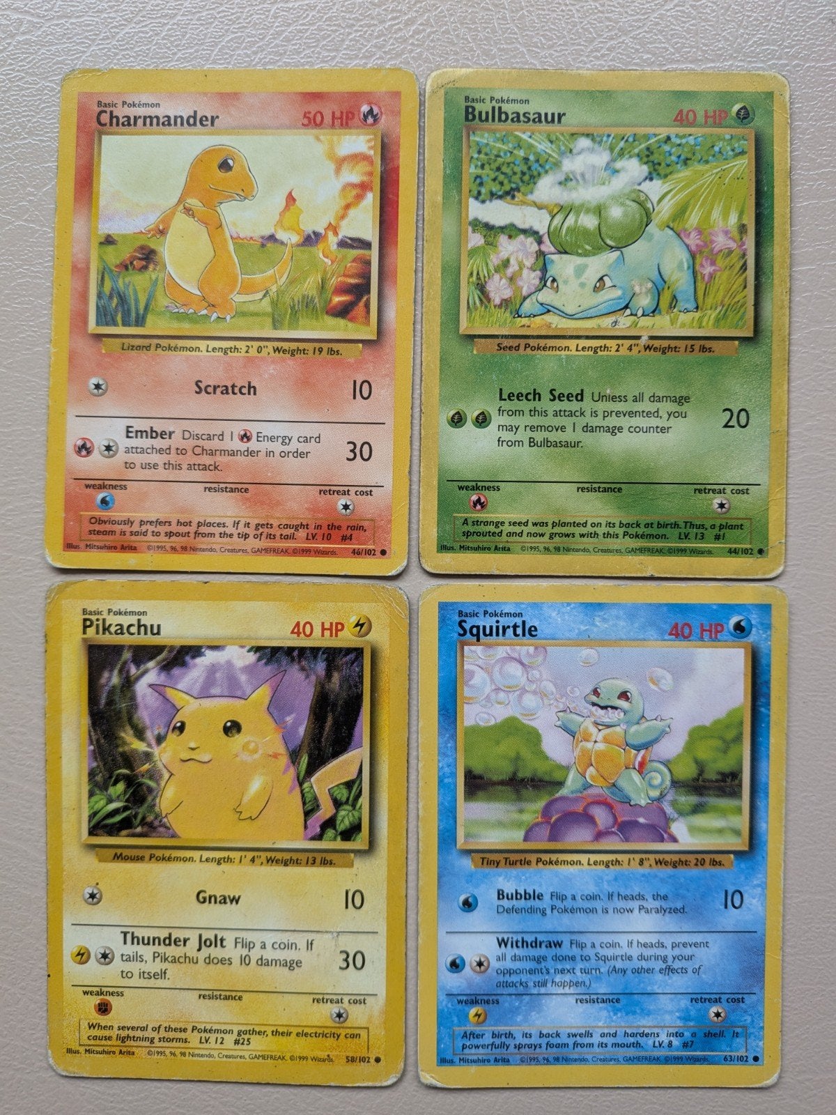 Pikachu Bulbasaur Squirtle Charmander - samen voor €10, Verzenden, Gebruikt, Meerdere kaarten