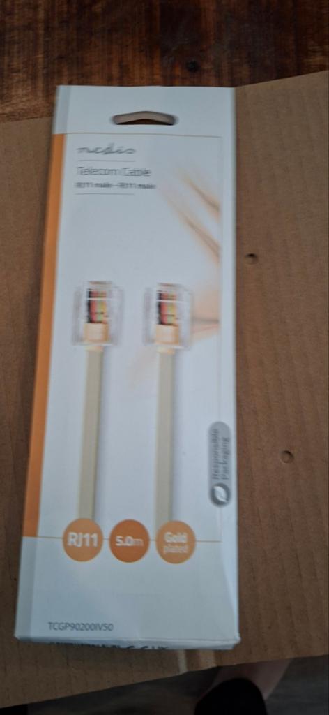 Nedis RJ11 Telecom Kabel - 5.0m - Goud verguld, Ophalen of Verzenden