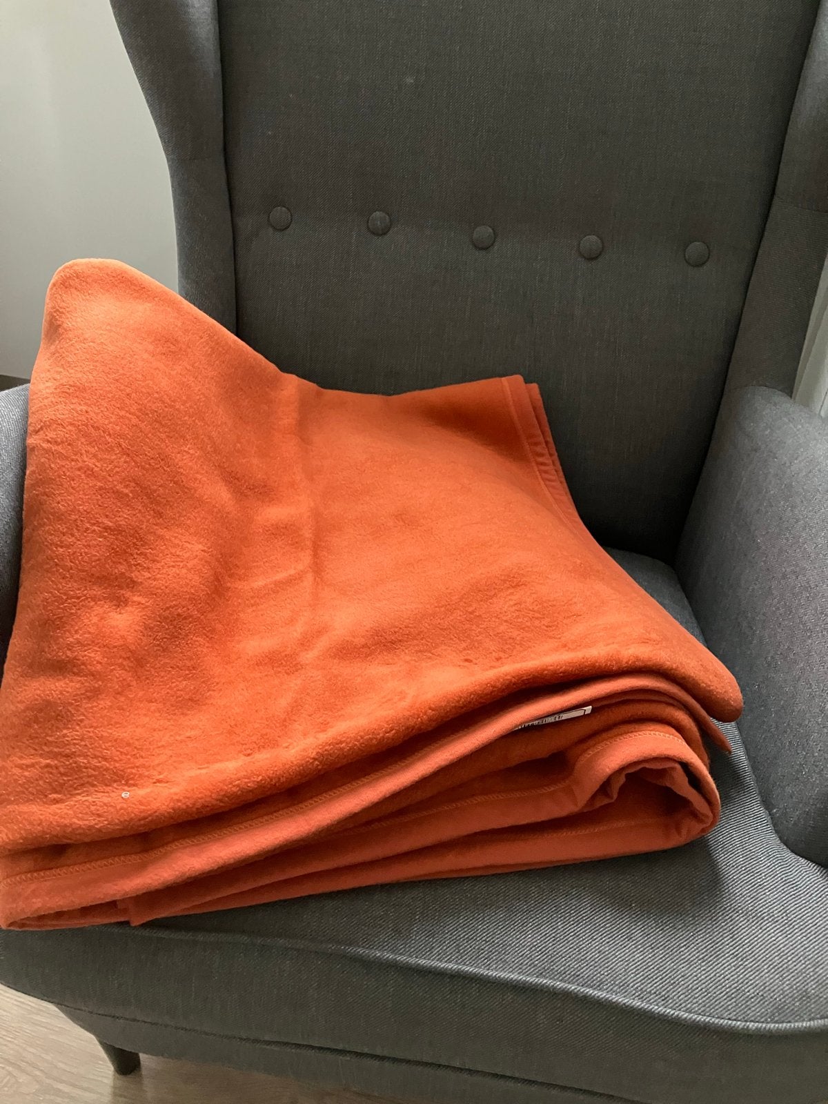 Prachtige Castello deken/plaid katoenmix dralon warm oranje, Katoen, Fleecedeken, Oranje, Zo goed als nieuw