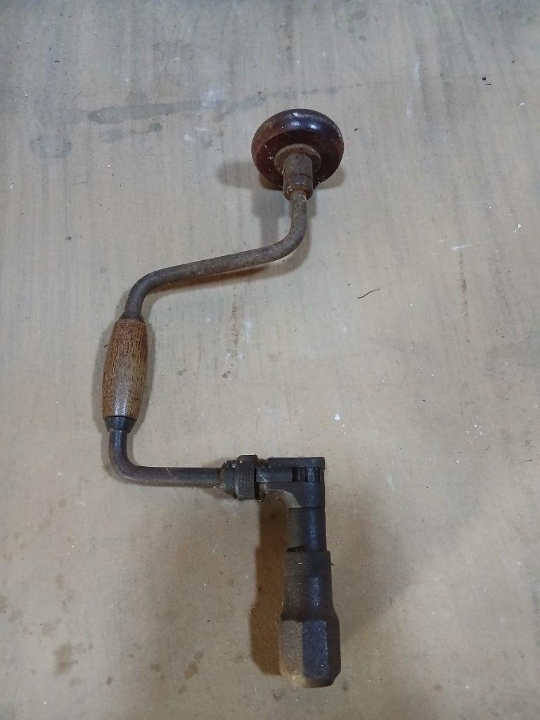 Oude handboor / omslagboor met houten handvat, Antiek en Kunst, Ophalen of Verzenden