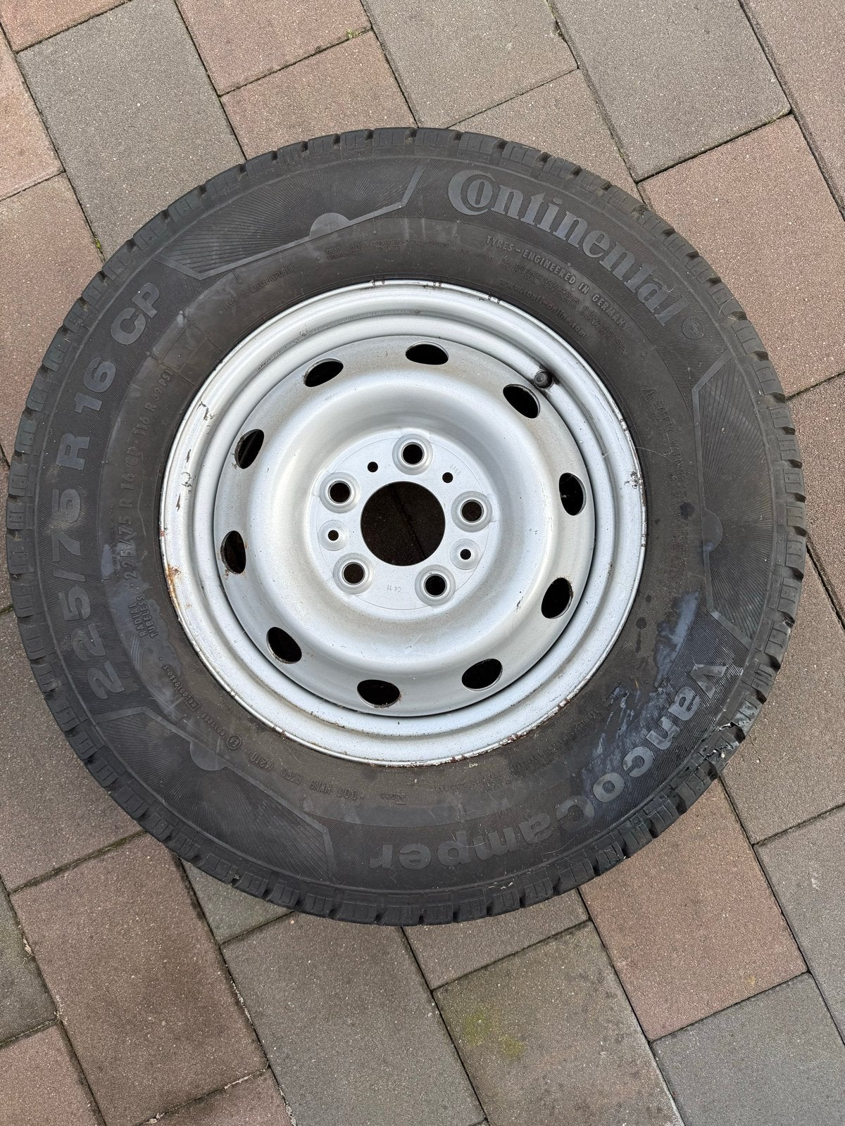 Continental Vancocamper 225/75 R16 CP band met velg, 16 inch, Banden en Velgen, Ophalen of Verzenden, Bestelwagen