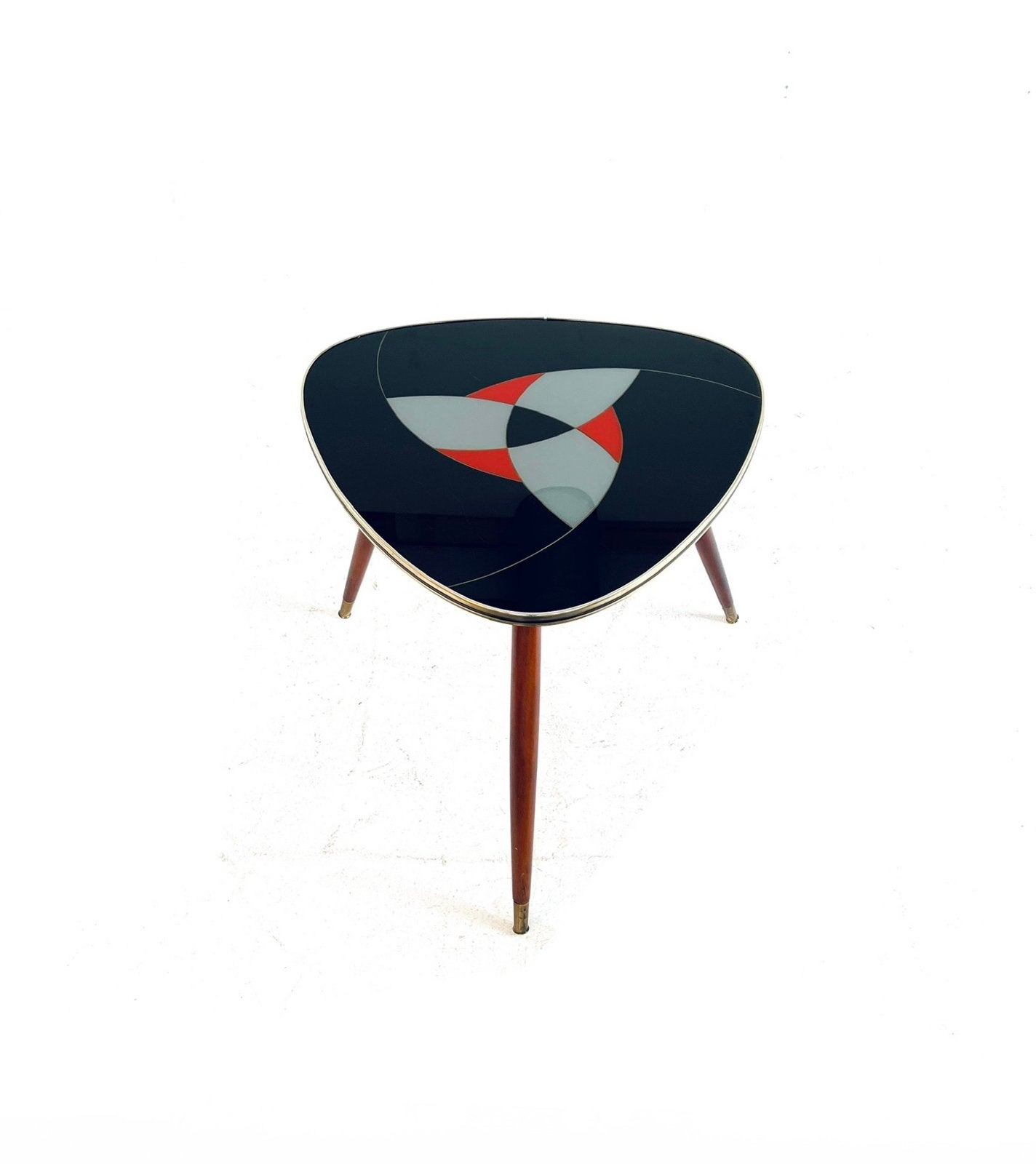 Vintage formica plantentafel ‘60, 45 tot 60 cm, Minder dan 55 cm, Vintage retro buisframe design rotan webbing papercord deens