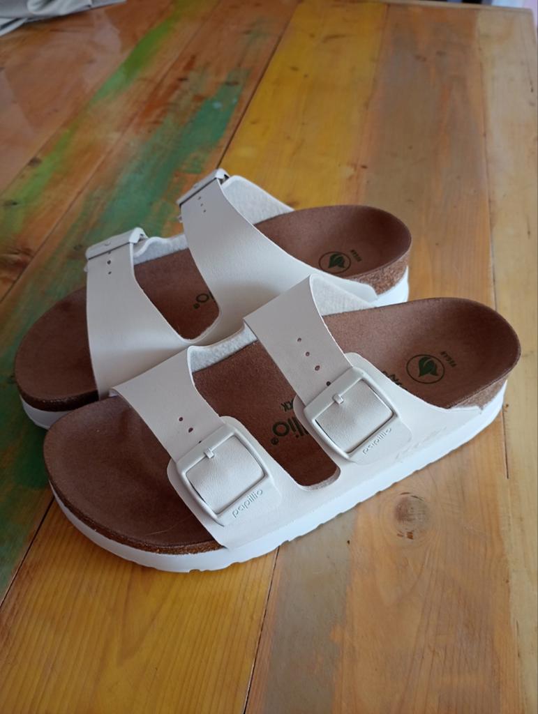 Papillio by Birkenstock Vegan Sandalen Plateau Maat 36 37, Wit, Nieuw, Papillio by Birkenstock, Sandalen of Muiltjes