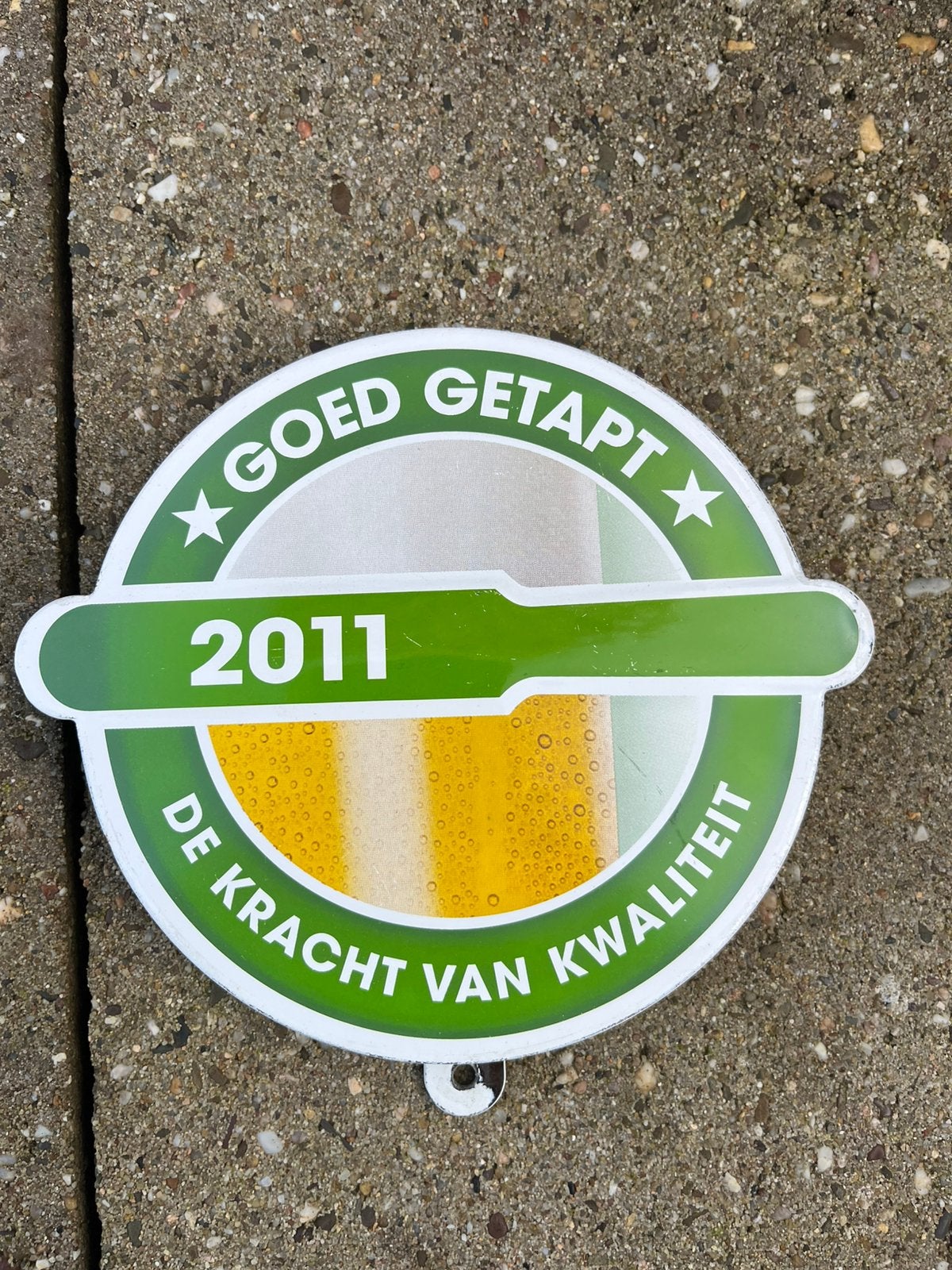 Emaille goed getapt 2011, Verzamelen, Biermerken, Ophalen of Verzenden, Reclamebord, Plaat of Schild