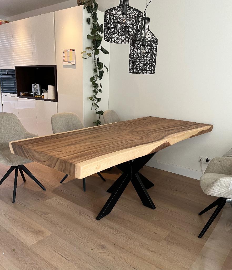 Table du Sud suar boomstam tafel 220cm lang, Ophalen, 200 cm of meer, 50 tot 100 cm, Zo goed als nieuw