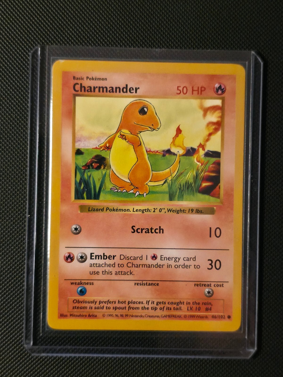 Pokémon Kaart Charmander 46/102 Base Set SHADOWLESS (1999), Hobby en Vrije tijd, Verzamelkaartspellen | Pokémon, Ophalen of Verzenden
