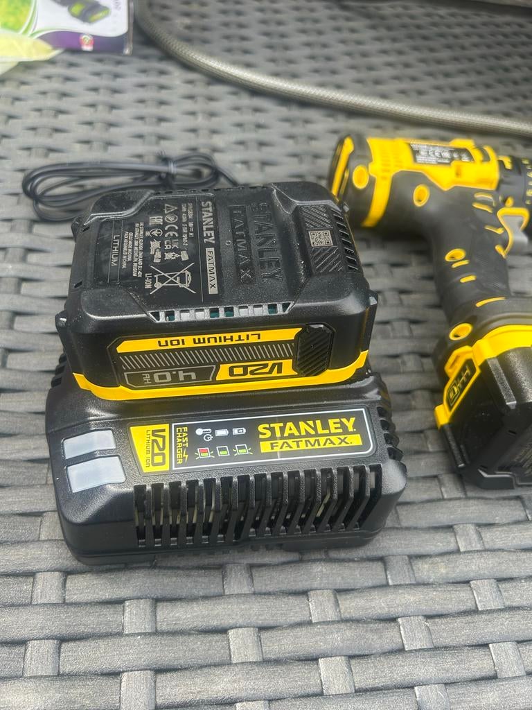 Stanley Fatmax V20 Boormachine met Accu en Oplader, Variabele snelheid, Nieuw, Minder dan 400 watt, Ophalen