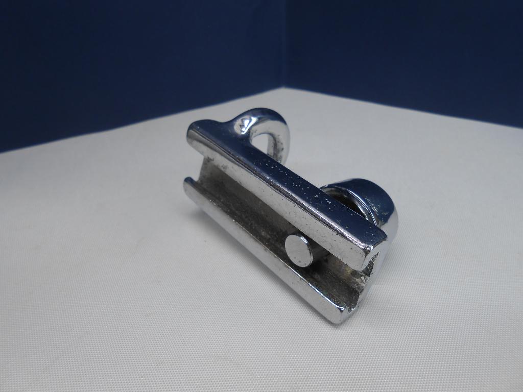 Slede voor Spinakerboomrail, 19 - 20 mm, brons verchroomd, Ophalen of Verzenden, Gebruikt, Overige typen