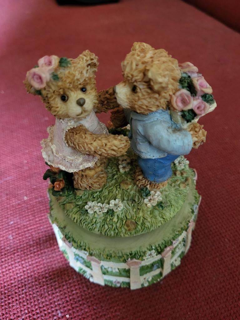 Enesco Cherished Teddies "Wedding March" Muziekdoos 1993, Ophalen of Verzenden, Gebruikt, Beeldje, Cherished Teddies
