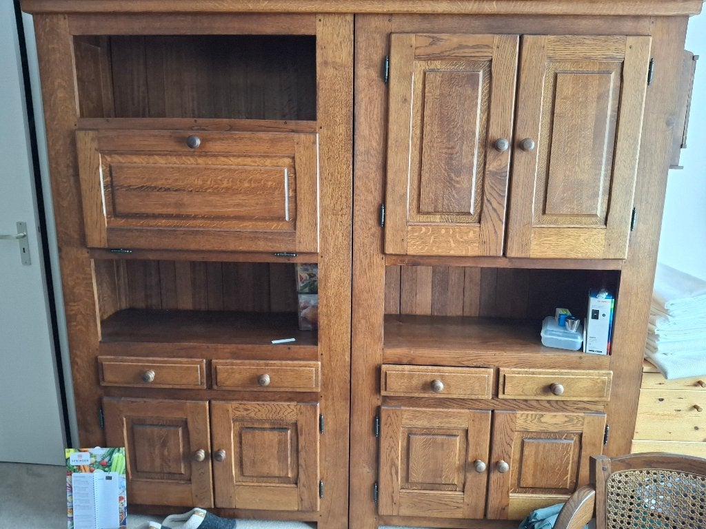 Kast, Ophalen, Eikenhout, Zo goed als nieuw, 200 cm of meer