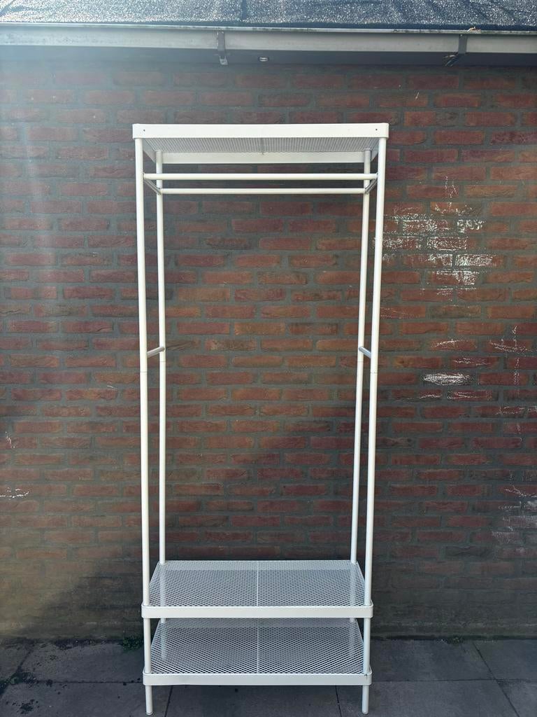 Wit aluminium kledingrek, ook voor jassen, Ophalen, Gebruikt