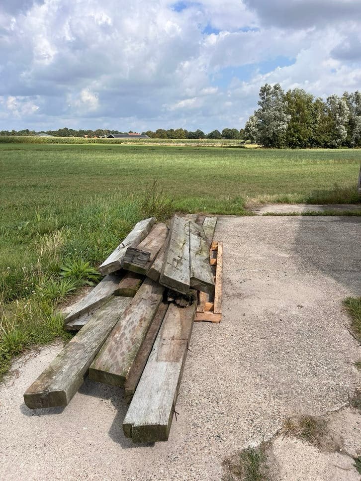 Oude eiken gebinten, Ophalen, Gebruikt, Hardhout, 250 cm of meer